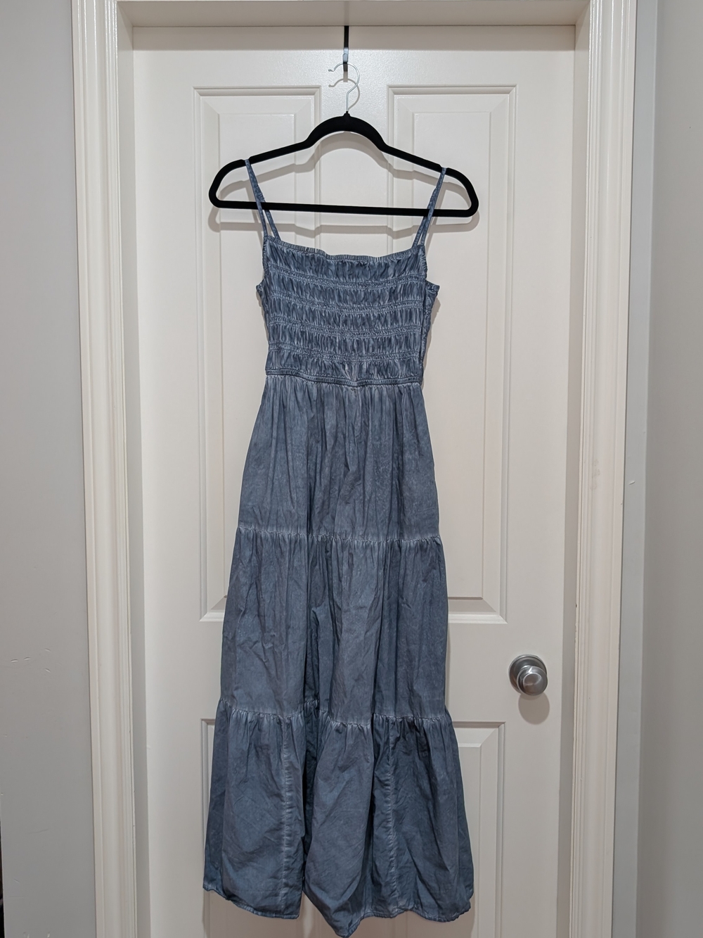 Gap Smocked Chambray Maxi Dress in Light Blue - Picture 7 of 10